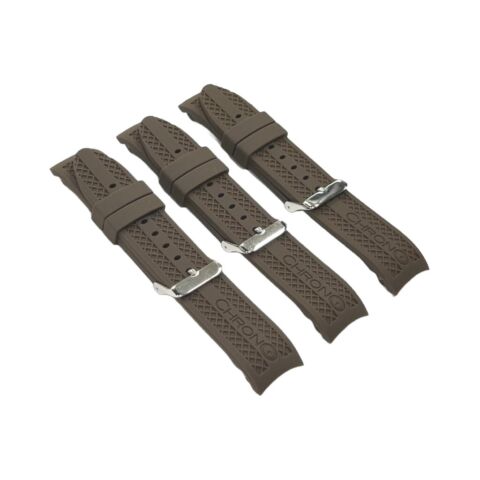 CURVED END RUGGED TEXTURED SOFT RUBBER SILICONE SPORT WATCH BAND 22MM - Universal Jewelers & Watch Tools Inc.