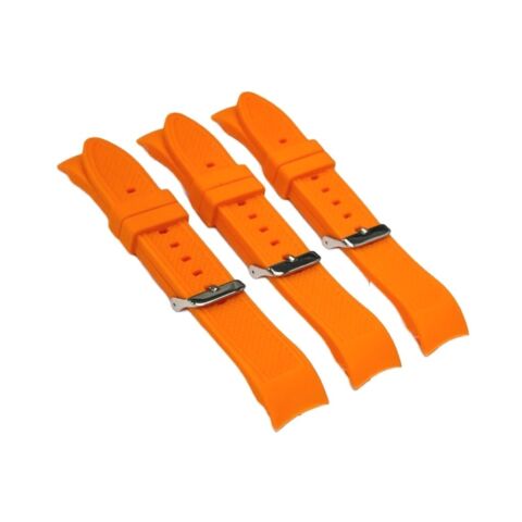 CURVED END DIAMOND TEXTURED SOFT RUBBER SILICONE SPORT WATCH BAND 22MM - Universal Jewelers & Watch Tools Inc.