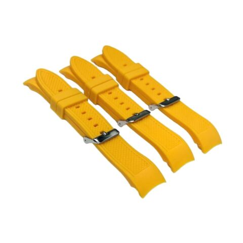 CURVED END DIAMOND TEXTURED SOFT RUBBER SILICONE SPORT WATCH BAND 22MM - Universal Jewelers & Watch Tools Inc.