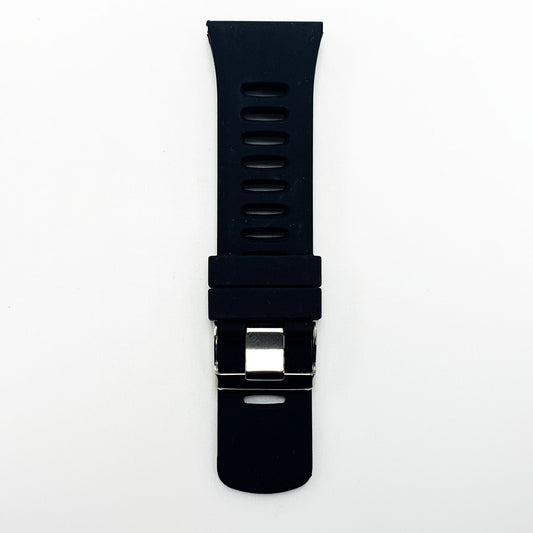 30 MM Silicone Wide Prong Watch Band Black Color Quick Release Regular Size Big Watch Strap - Universal Jewelers & Watch Tools Inc.