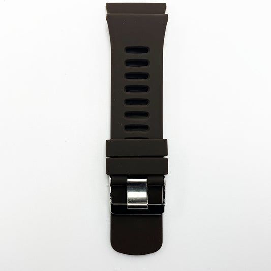 30 MM Silicone Wide Prong Watch Band Brown Color Quick Release Regular Size Big Watch Strap - Universal Jewelers & Watch Tools Inc.