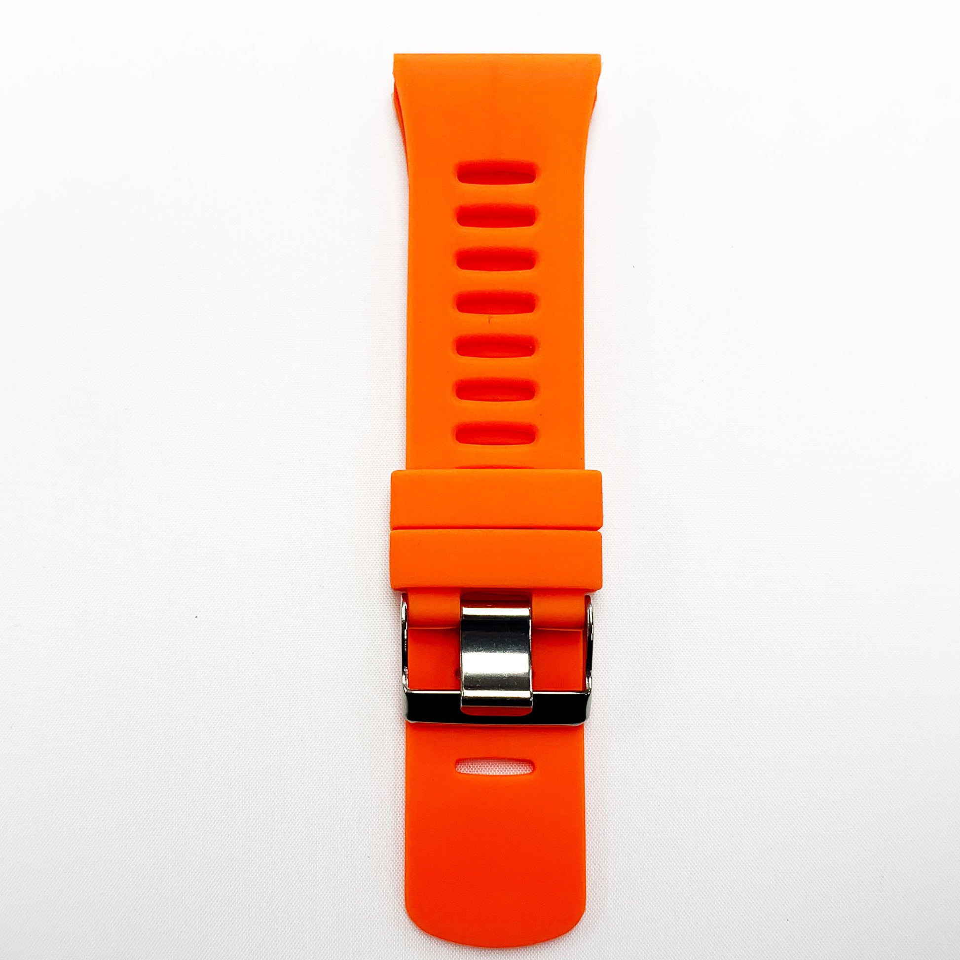 30 MM Silicone Wide Prong Watch Band Orange Color Quick Release Regular Size Big Watch Strap - Universal Jewelers & Watch Tools Inc.