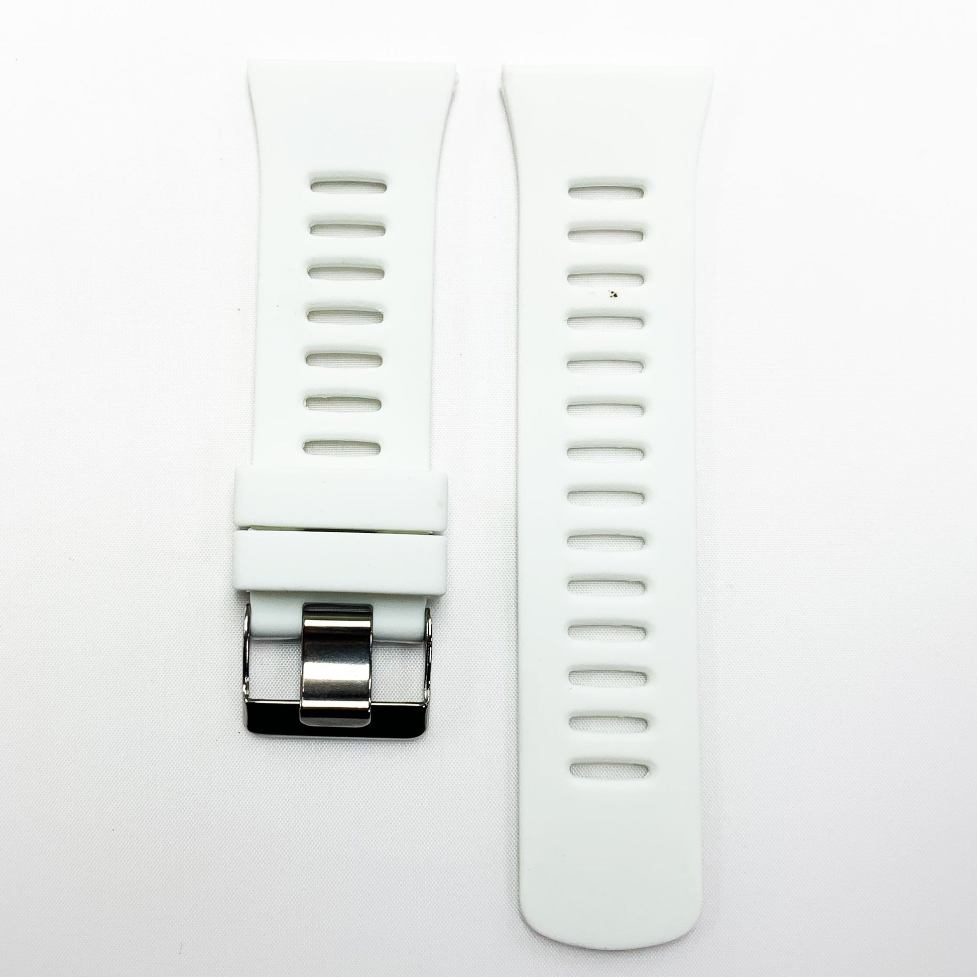 30 MM Silicone Wide Prong Watch Band White Color Quick Release Regular Size Big Watch Strap - Universal Jewelers & Watch Tools Inc.