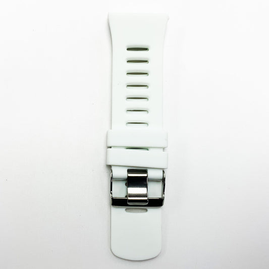 30 MM Silicone Wide Prong Watch Band White Color Quick Release Regular Size Big Watch Strap - Universal Jewelers & Watch Tools Inc.