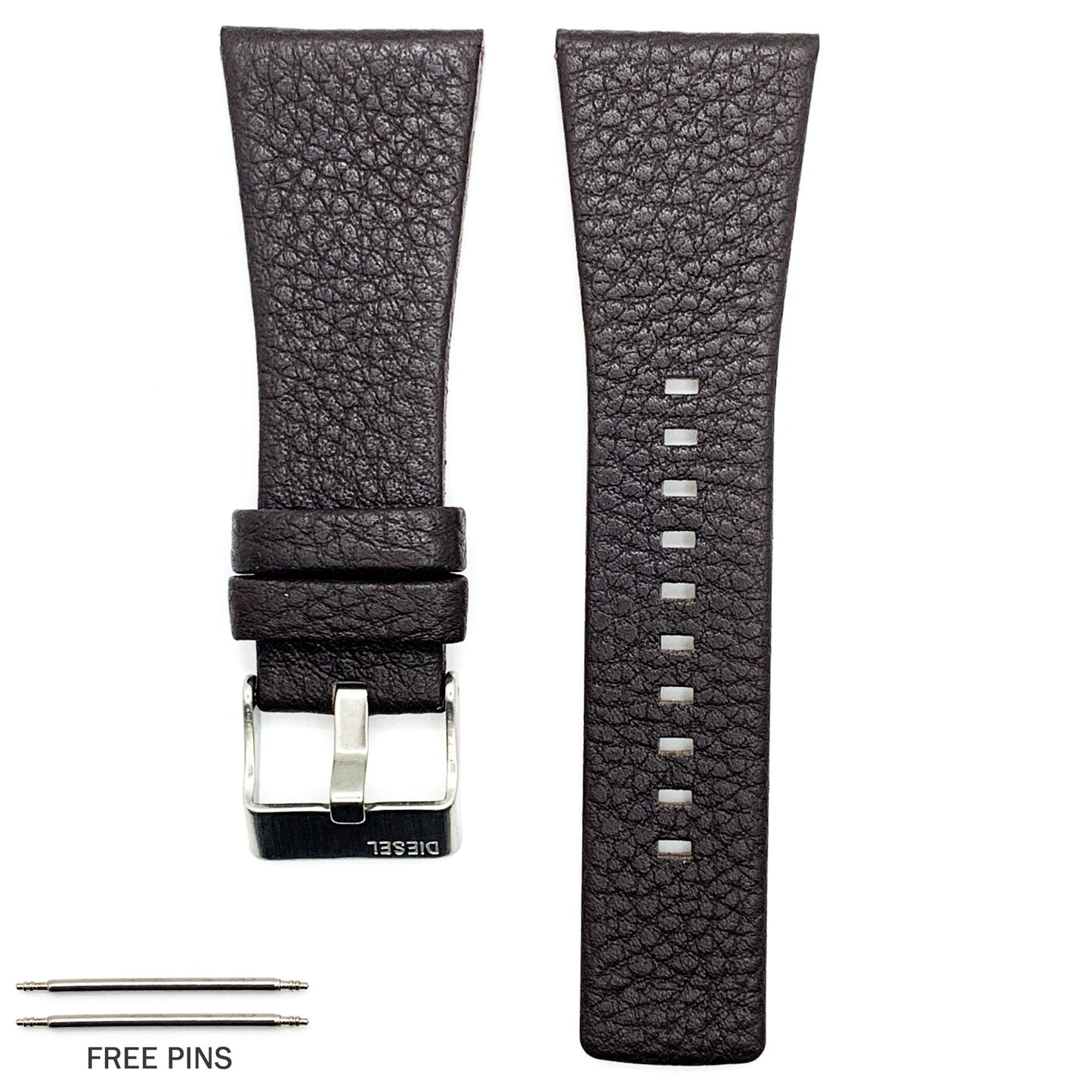 Genuine Leather Watch Band Fits Diesel Watches Black and Brown Watch Band 22 MM to 34 MM - Universal Jewelers & Watch Tools Inc.