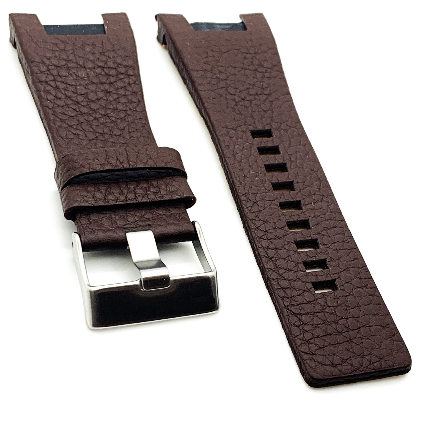 32 MM Genuine Leather Black and Dark Brown Watch Band Fits Diesel DZ1273 Watches - Universal Jewelers & Watch Tools Inc.