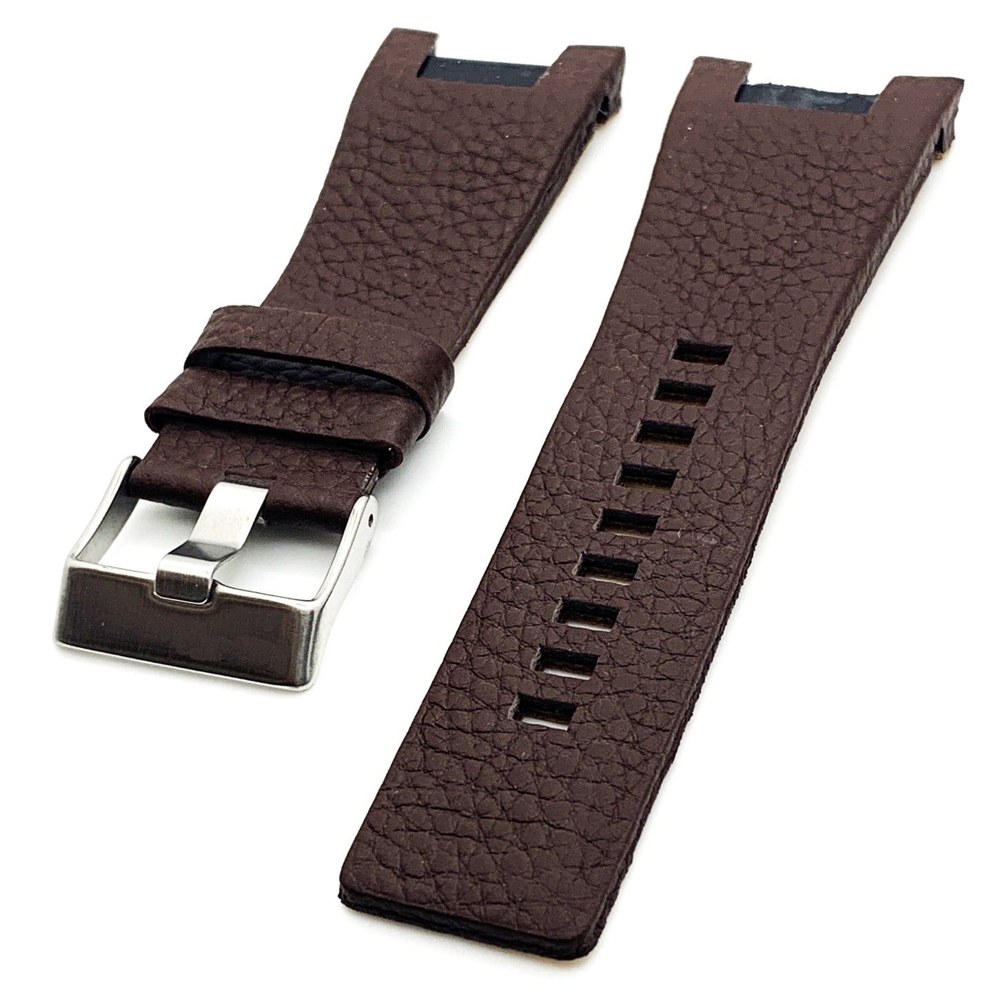 32 MM Genuine Leather Black and Dark Brown Watch Band Fits Diesel DZ1273 Watches - Universal Jewelers & Watch Tools Inc.