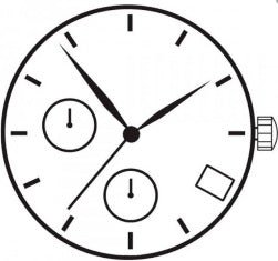 Ronda Watch Movement 5022D 3H 2EYE DT4 - Universal Jewelers & Watch Tools Inc.