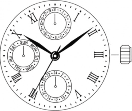 6P27 Miyota - Citizen Multi - Function Movement Made in Japan - Universal Jewelers & Watch Tools Inc.
