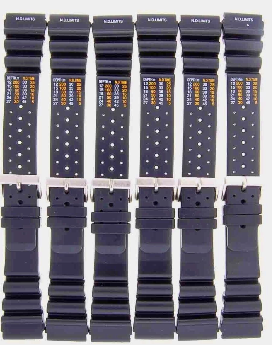 LOT OF 6PCS. PVC BANDS 24MM THICK Fit CASIO, CITIZEN,SEIKO DIVER WATCHES - Universal Jewelers & Watch Tools Inc.