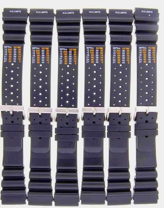 LOT OF 6PCS. PVC BANDS 24MM THICK Fit CASIO, CITIZEN,SEIKO DIVER WATCHES - Universal Jewelers & Watch Tools Inc.