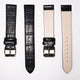 Genuine Italian Leather Alligator Style, Black Color Flat Watch Band, 16MM and 18MM, Regular Size, Stainless Steel Golden Buckle - Universal Jewelers & Watch Tools Inc.