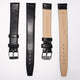 Genuine Leather Watch Band, Plain Black, Non Stitches, 16MM , Regular and XL Size, Stainless Steel Silver Buckle - Universal Jewelers & Watch Tools Inc.