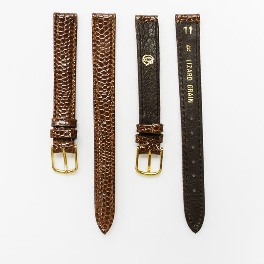 Crocodile Watch Grain Strap For Men and Women 11 MM and 16 MM Band Dark Brown Color, Regular Size, Watch Band Replacement - Universal Jewelers & Watch Tools Inc.