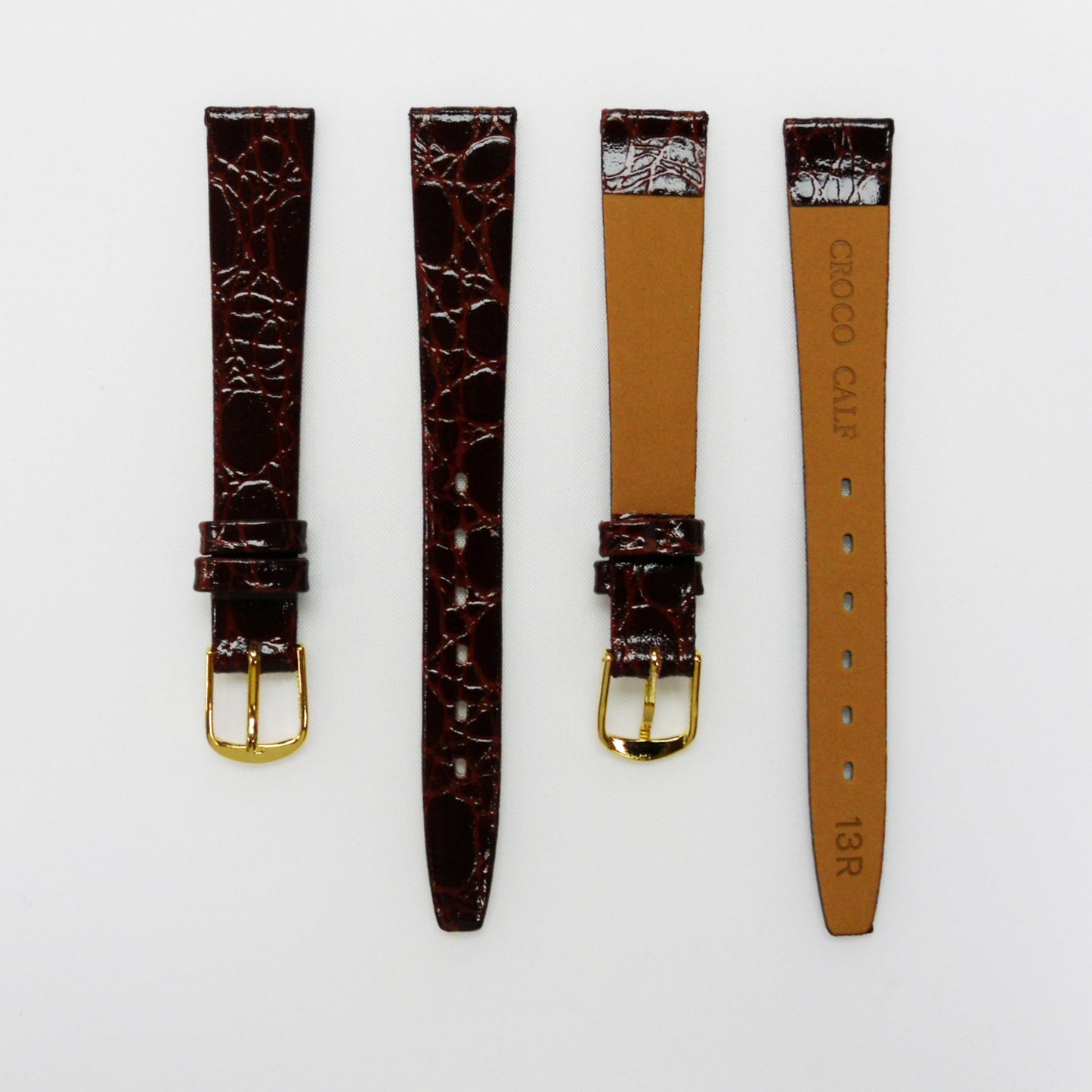 Crocodile Watch Grain Strap For Men and Women 13 MM Band Red Color, Regular Size, Watch Band Replacement - Universal Jewelers & Watch Tools Inc.