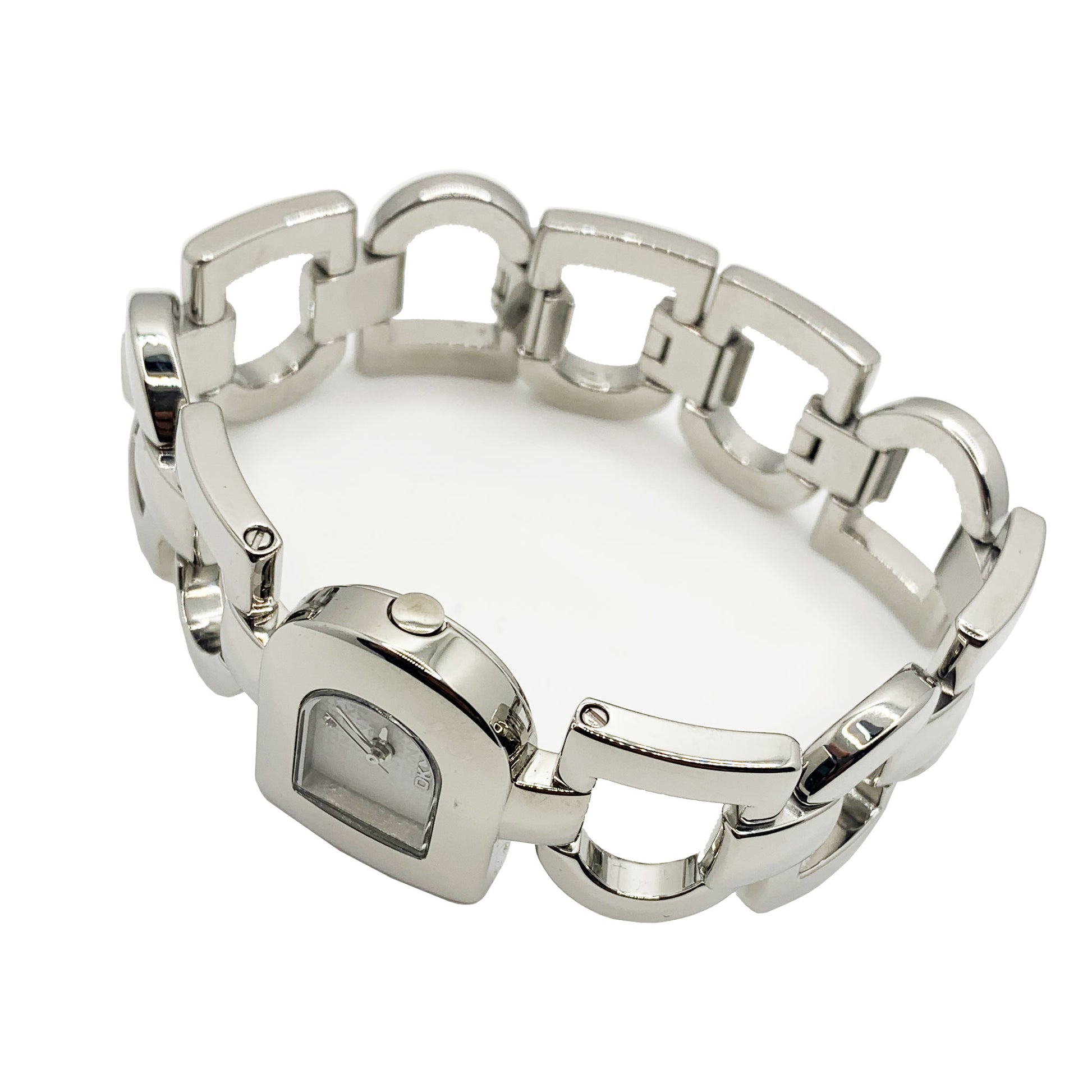 DKNY Ladies Bracelet D Shape Silver Watch NY4249 - Universal Jewelers & Watch Tools Inc.