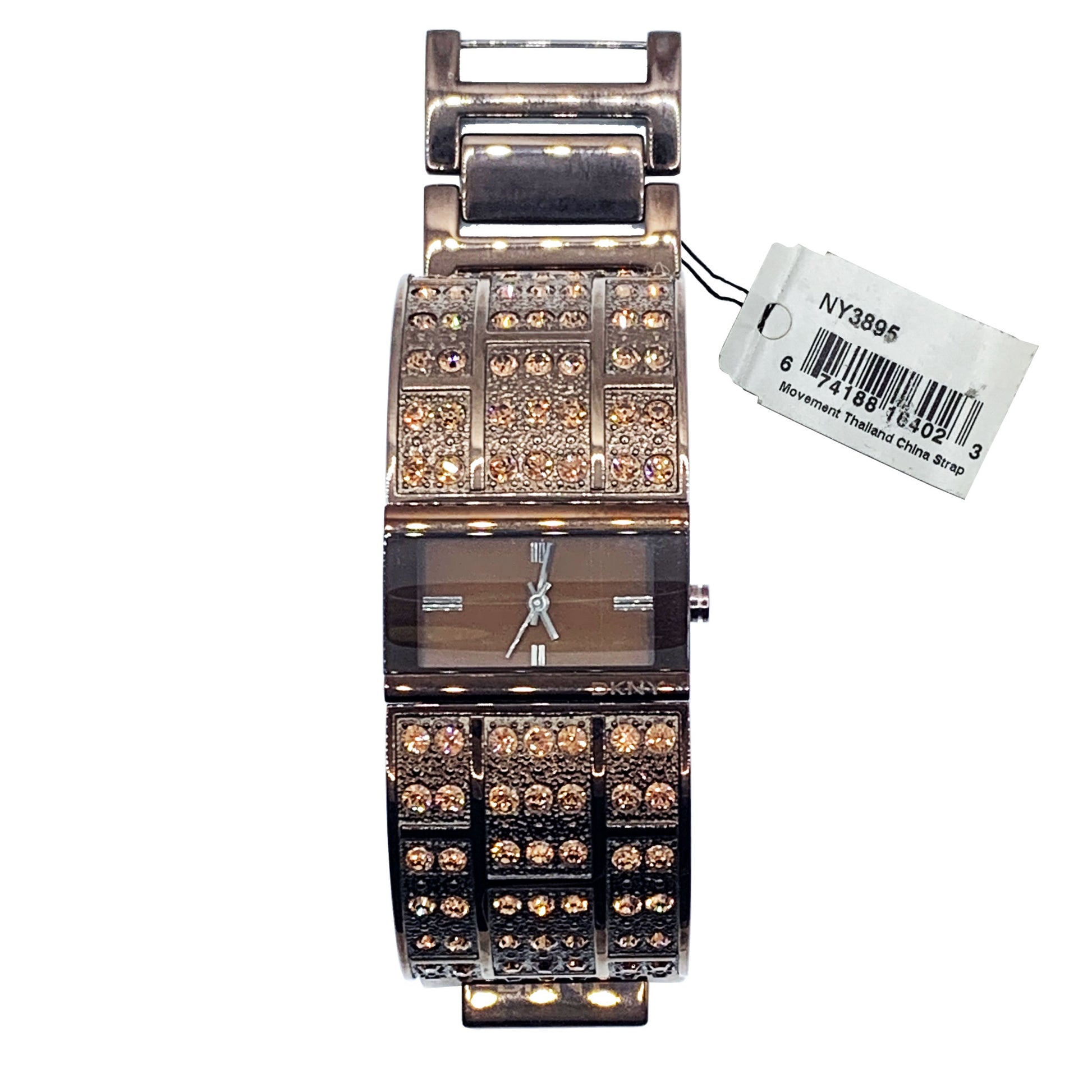 DKNY Ladies Clasp Bracelet Crystal Copper Watch NY 3895 - Universal Jewelers & Watch Tools Inc.