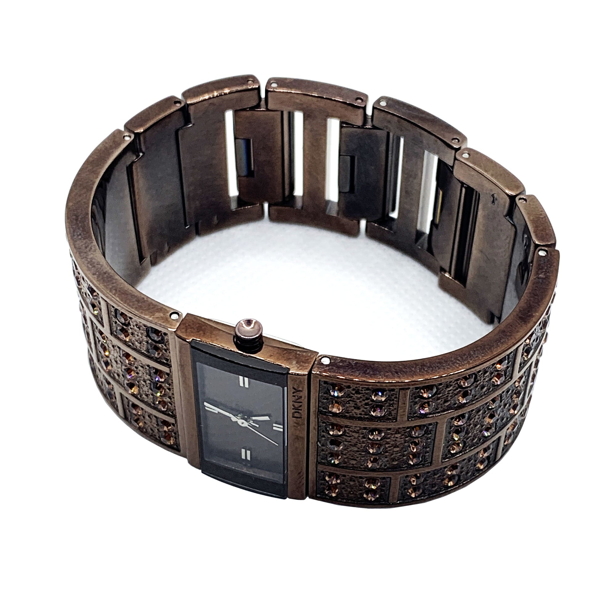 DKNY Ladies Clasp Bracelet Crystal Copper Watch NY 3895 - Universal Jewelers & Watch Tools Inc.