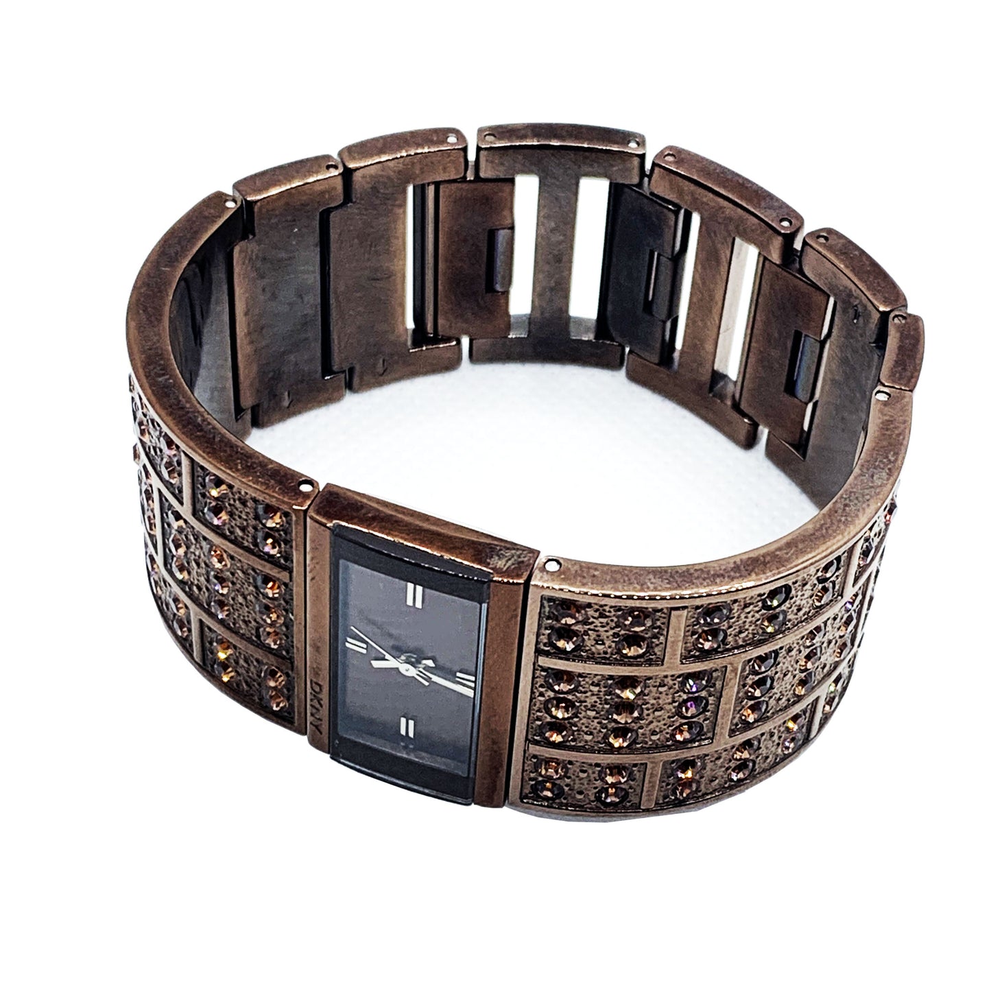 DKNY Ladies Clasp Bracelet Crystal Copper Watch NY 3895 - Universal Jewelers & Watch Tools Inc.