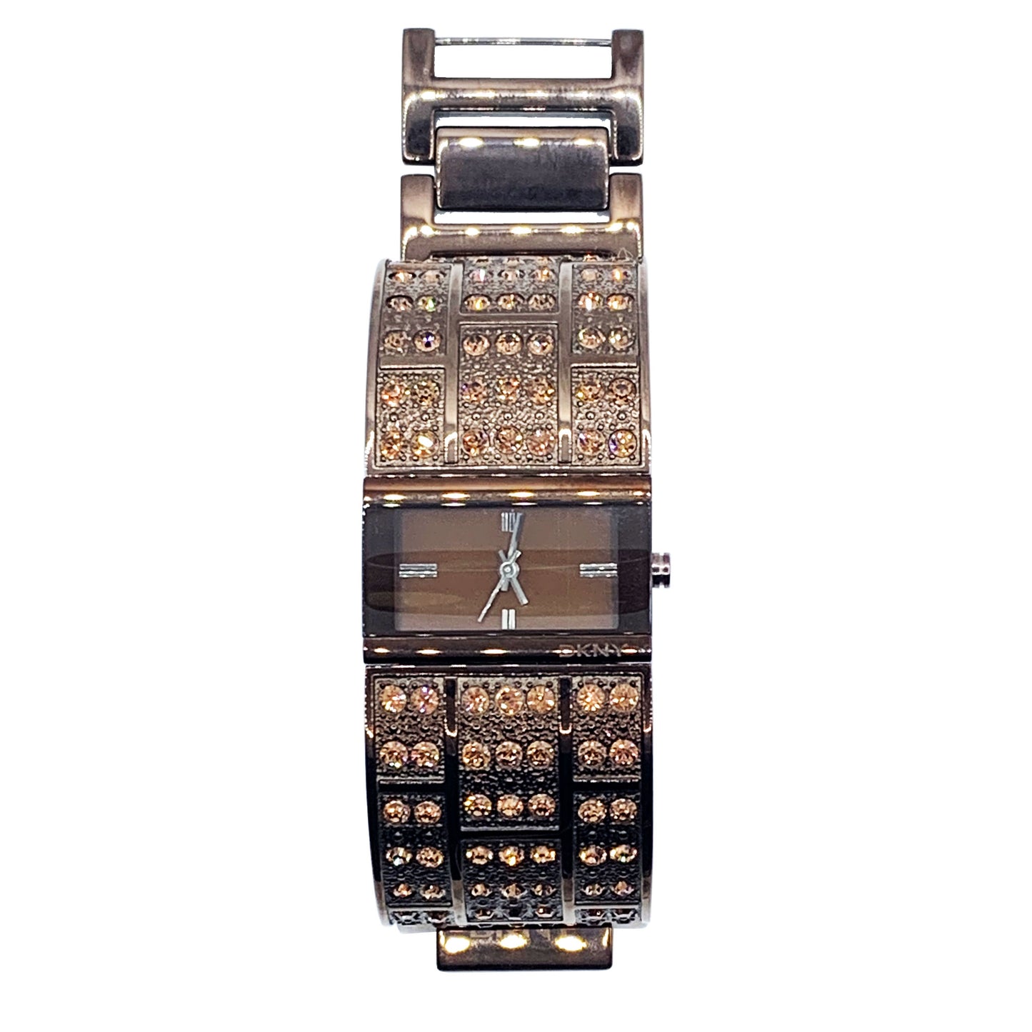 DKNY Ladies Clasp Bracelet Crystal Copper Watch NY 3895 - Universal Jewelers & Watch Tools Inc.