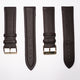 Genuine Leather Watch Band, Dark Brown Padded, Plain, White Stitches, 22MM , Regular Size, Stainless Steel Golden Buckle - Universal Jewelers & Watch Tools Inc.