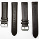 Genuine Leather Watch Band, Dark Brown Padded, Plain, Brown Stitches, 22MM , Regular Size, Stainless Steel Silver Buckle - Universal Jewelers & Watch Tools Inc.