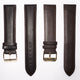 Genuine Leather Watch Band, Dark Brown Padded, Plain, Brown Stitches, 22MM , XL Size, Stainless Steel Golden Buckle - Universal Jewelers & Watch Tools Inc.