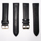 Genuine Leather Watch Band, Black Padded, Plain, Black Stitches, 24MM, XL Size, Stainless Steel Golden Buckle - Universal Jewelers & Watch Tools Inc.