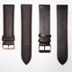 Genuine Leather Watch Band, Dark Brown Padded, Plain, Brown Stitches, 24MM , Regular Size, Stainless Steel Golden Buckle - Universal Jewelers & Watch Tools Inc.