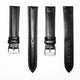 Genuine Leather Watch Band, Black Padded, Plain, White Stitches, 18MM , Regular Size, Stainless Steel Silver Buckle - Universal Jewelers & Watch Tools Inc.