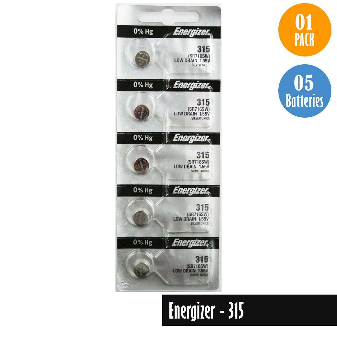Energizer 315 Watch Battery Replacement, Batteries, SR716SW - Universal Jewelers & Watch Tools Inc.