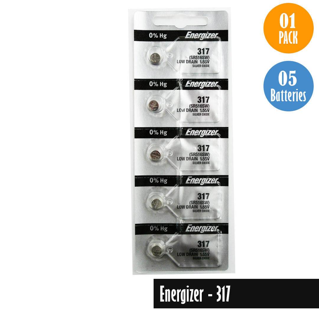 Energizer-317 Watch Battery, 1 Pack 5 batteries, Replaces SR516SW - Universal Jewelers & Watch Tools Inc.