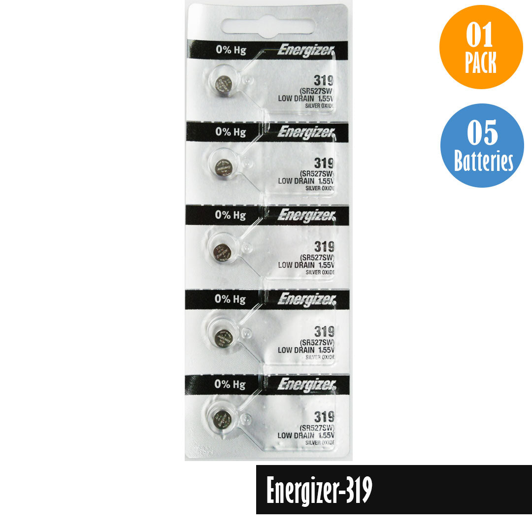 Energizer-319, 1 Pack 5 Batteries, Replaces SR527SW - Universal Jewelers & Watch Tools Inc.