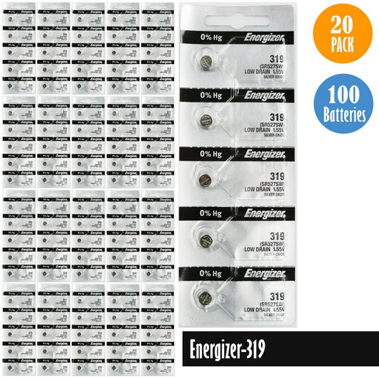 Energizer 319 Watch Battery Replacement, 1 Pack of 5 Batteries, SR527SW - Universal Jewelers & Watch Tools Inc.