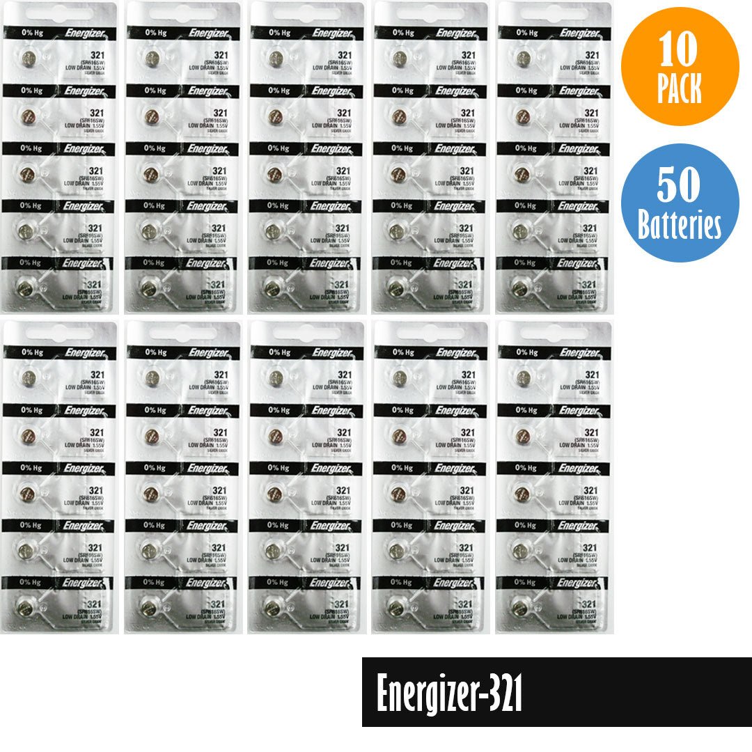 Energizer 321 Watch Battery Replacement, 1 Pack of 5 batteries, SR616SW - Universal Jewelers & Watch Tools Inc.