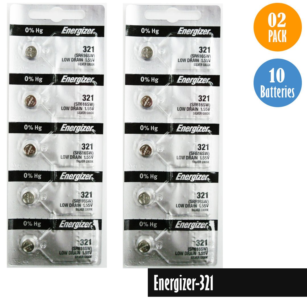 Energizer 321 Watch Battery Replacement, 1 Pack of 5 batteries, SR616SW - Universal Jewelers & Watch Tools Inc.