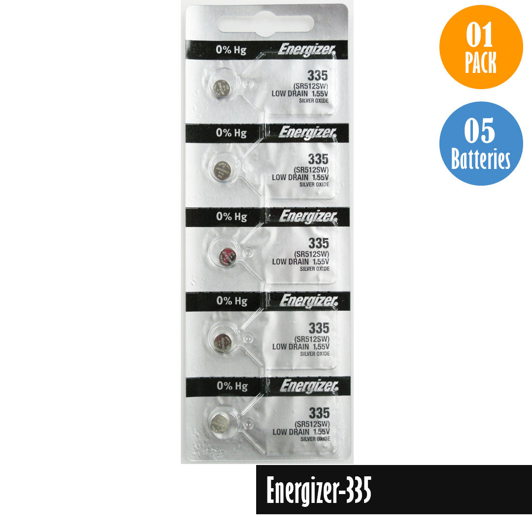 Energizer-335 Watch Battery, 1 Pack 5 batteries, Replaces SR512SW - Universal Jewelers & Watch Tools Inc.