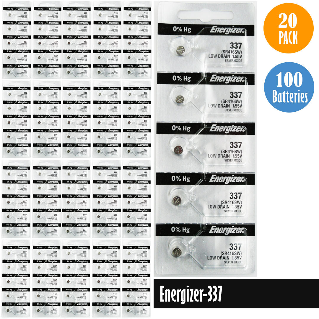 Energizer 337 Watch Battery Replacement, 1 Pack of 5 batteries, SR416SW - Universal Jewelers & Watch Tools Inc.