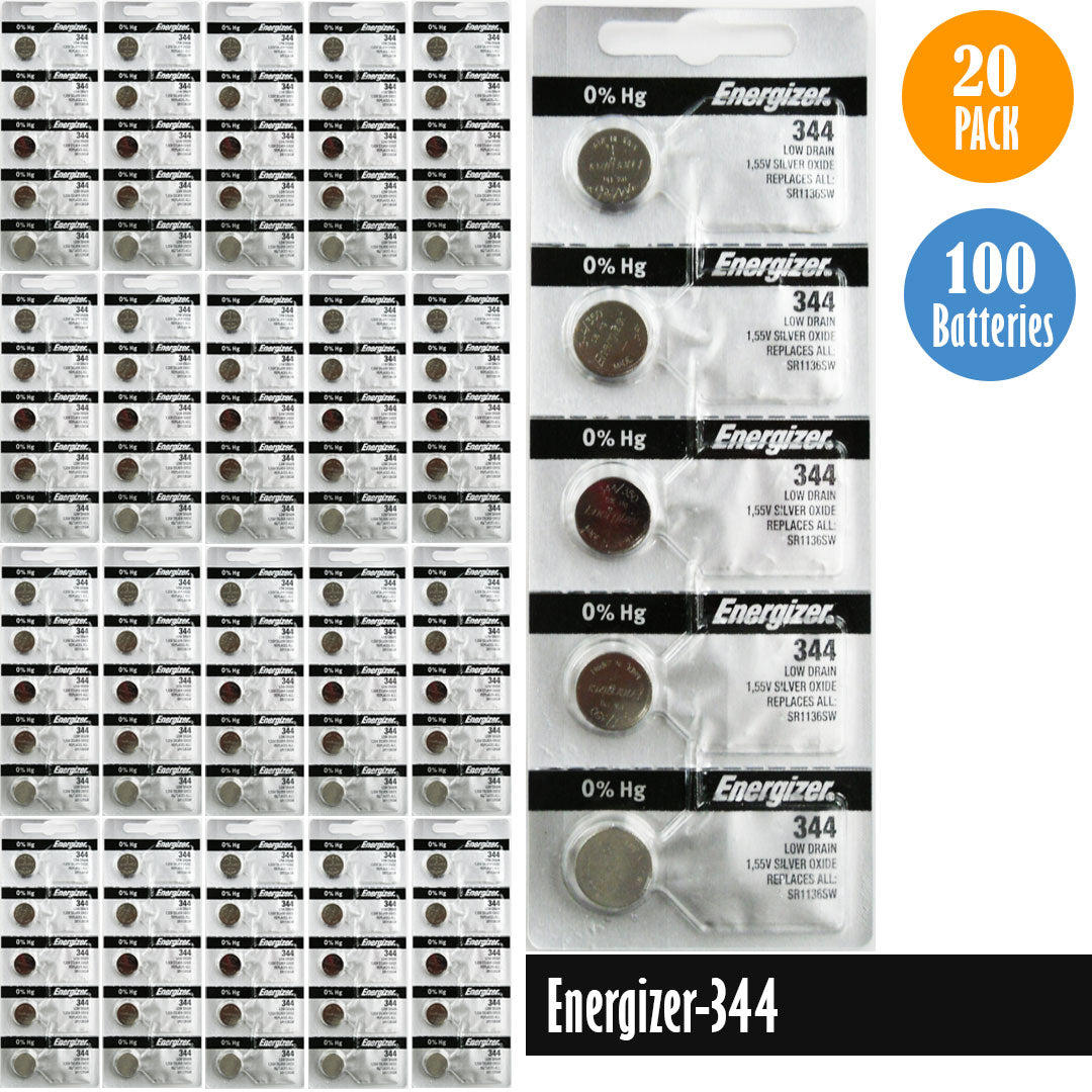 Energizer-344 Watch Battery, 1 Pack 5 batteries, Replaces SR1136SW