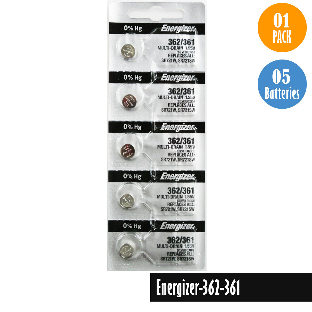 Energizer-362-361 Watch Battery, 1 Pack 5 batteries, Replaces SR721SW, SR721W - Universal Jewelers & Watch Tools Inc.