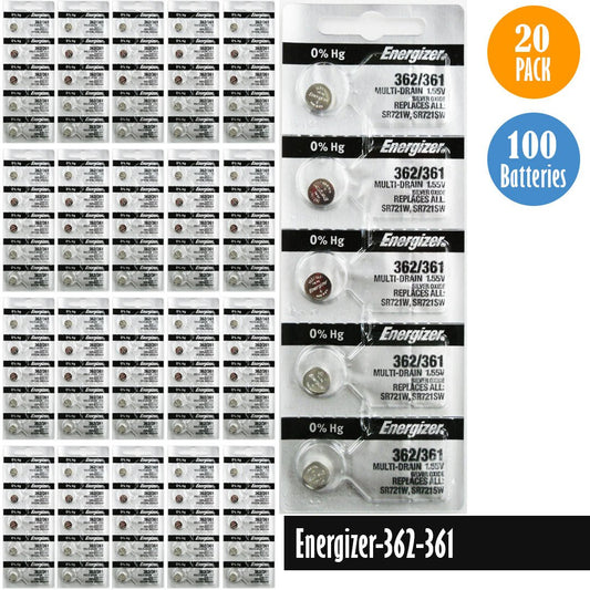 Energizer 362, 361 Watch Battery Replacement, 1 Pack of 5 batteries, SR721SW, SR721W - Universal Jewelers & Watch Tools Inc.
