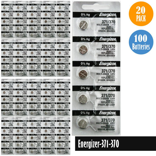 Energizer 371, 370 Watch Battery Replacement, 1 Pack of 5 batteries, SR920W, SR920SW - Universal Jewelers & Watch Tools Inc.