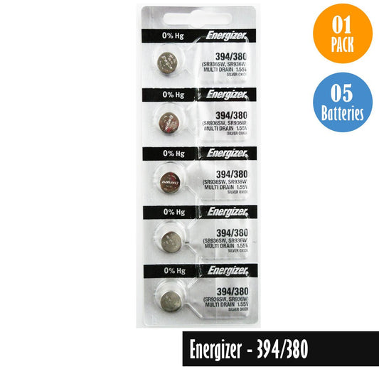 Energizer 394, 380 Watch Battery Replacement, 1 Pack of 5 batteries, SR936SW, SR936W - Universal Jewelers & Watch Tools Inc.