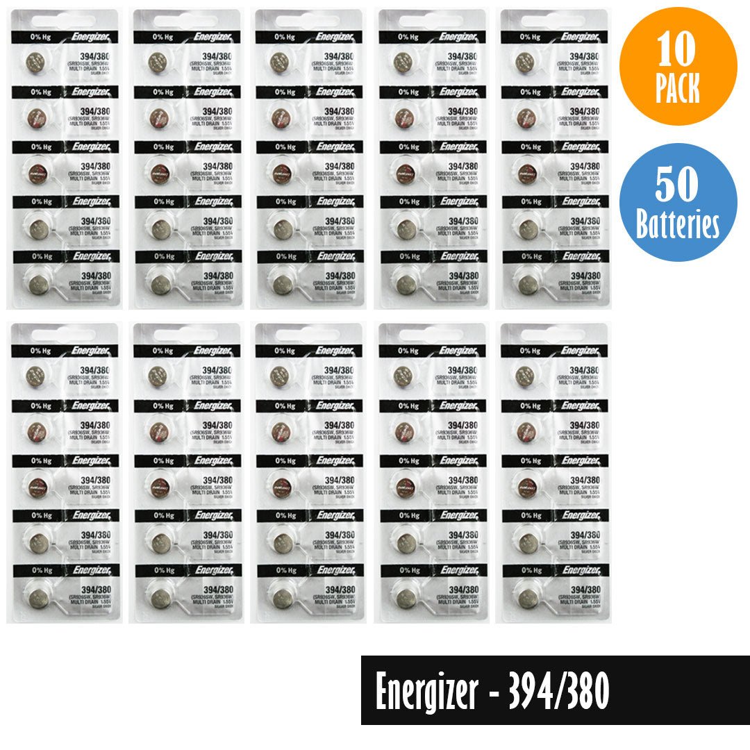 Energizer 394, 380 Watch Battery Replacement, 1 Pack of 5 batteries, SR936SW, SR936W - Universal Jewelers & Watch Tools Inc.
