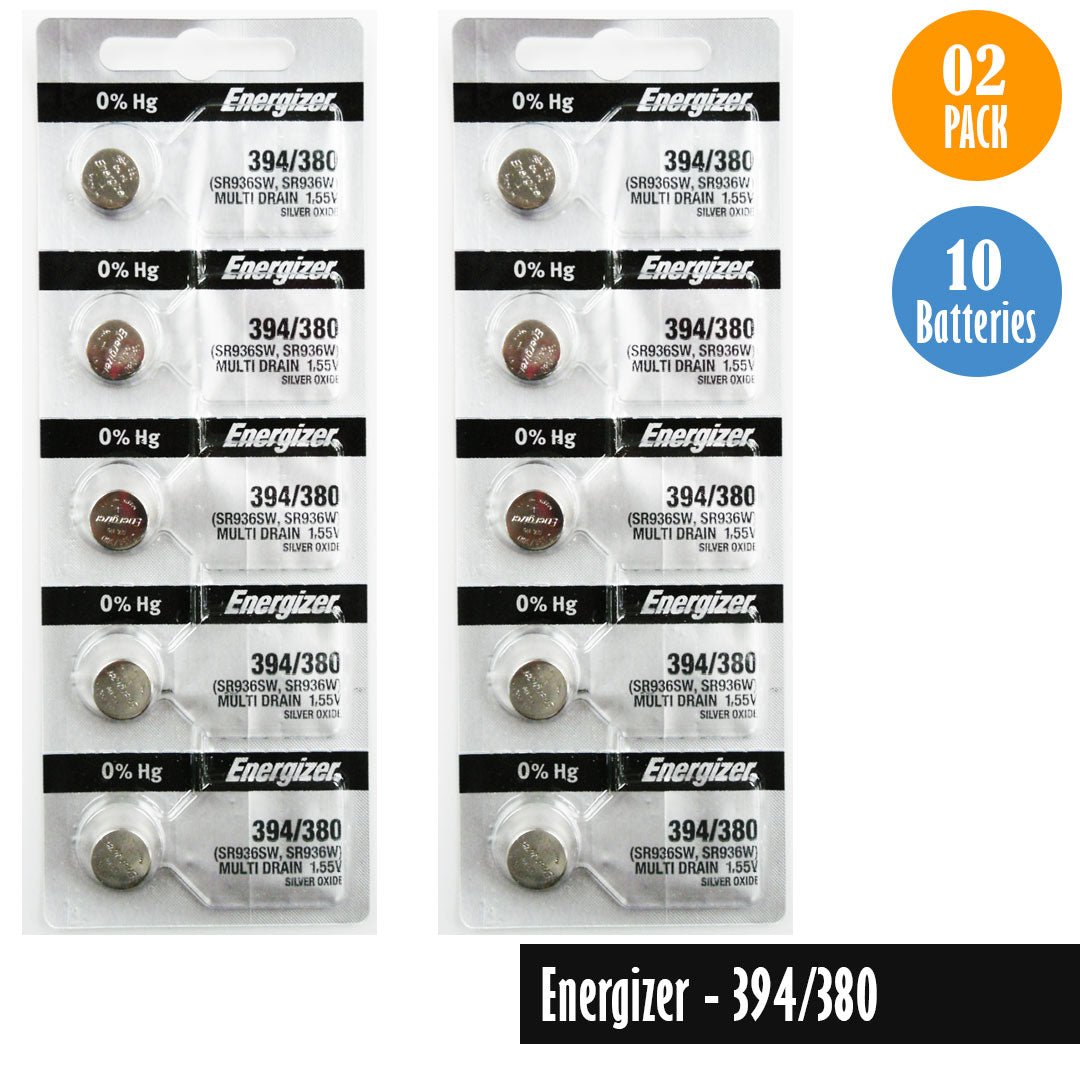 Energizer 394, 380 Watch Battery Replacement, 1 Pack of 5 batteries, SR936SW, SR936W - Universal Jewelers & Watch Tools Inc.