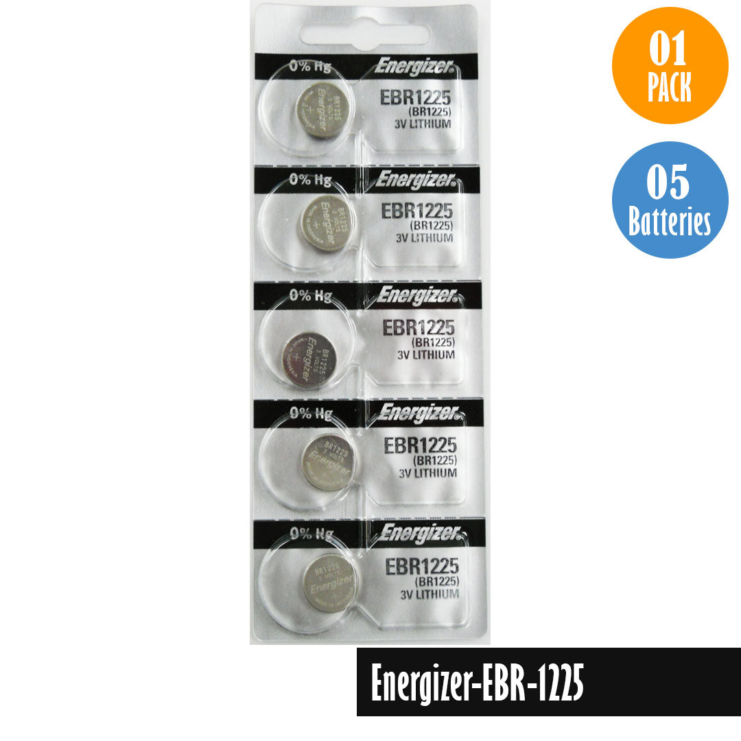 Energizer-EBR-1225 Watch Battery, 1 Pack 5 batteries, Replaces all BR1225 - Universal Jewelers & Watch Tools Inc.