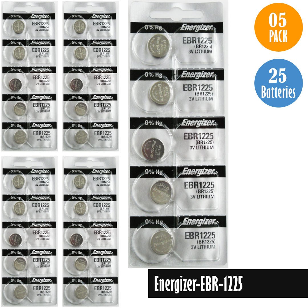 Energizer EBR1225 Watch Battery Replacement, 1 Pack of 5 batteries, BR1225 - Universal Jewelers & Watch Tools Inc.