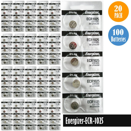 Energizer ECR1025 Watch Battery Replacement, 1 Pack of 5 batteries, CR1025 - Universal Jewelers & Watch Tools Inc.