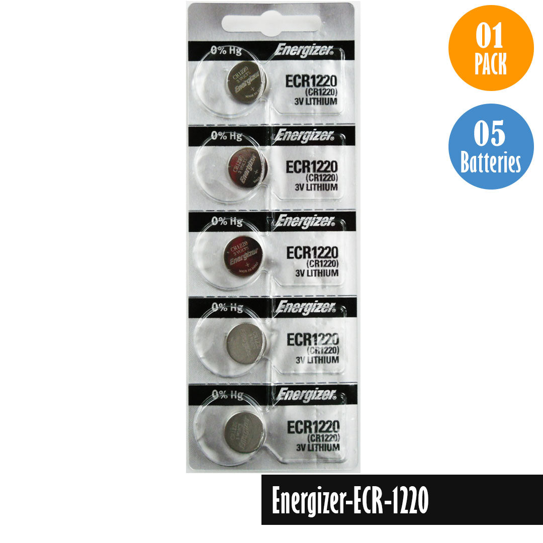Energizer-ECR-1220 Watch Battery, 1 Pack 5 batteries, Replaces all CR1220 - Universal Jewelers & Watch Tools Inc.