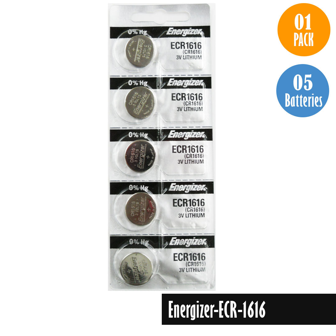 Energizer-ECR-1616 Watch Battery, 1 Pack 5 batteries, Replaces all CR1616 - Universal Jewelers & Watch Tools Inc.
